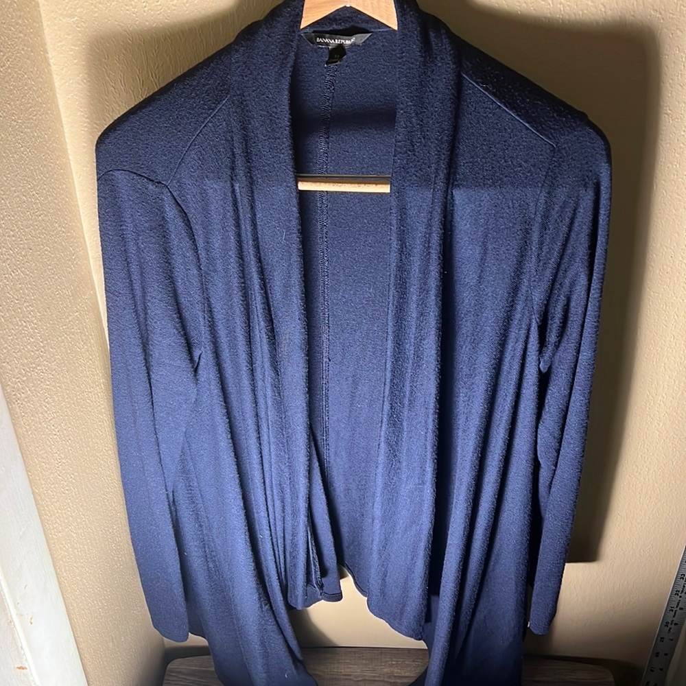 Banana Republic Women’s Waterfall Open Cardigan Color Blue Size Medium